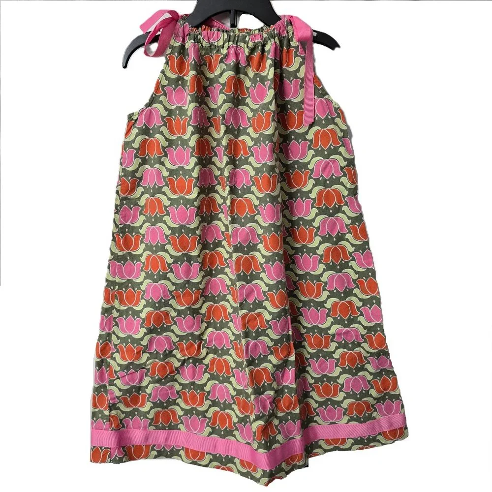 2pc Tank Beach Sun Dresses 8 Hawaiian Floral Hanna Andersson Cruise Corkys Kids
